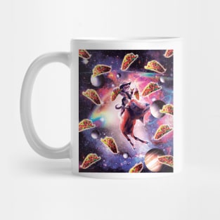 Cowboy Space Cat On Goat Unicorn - Taco Mug